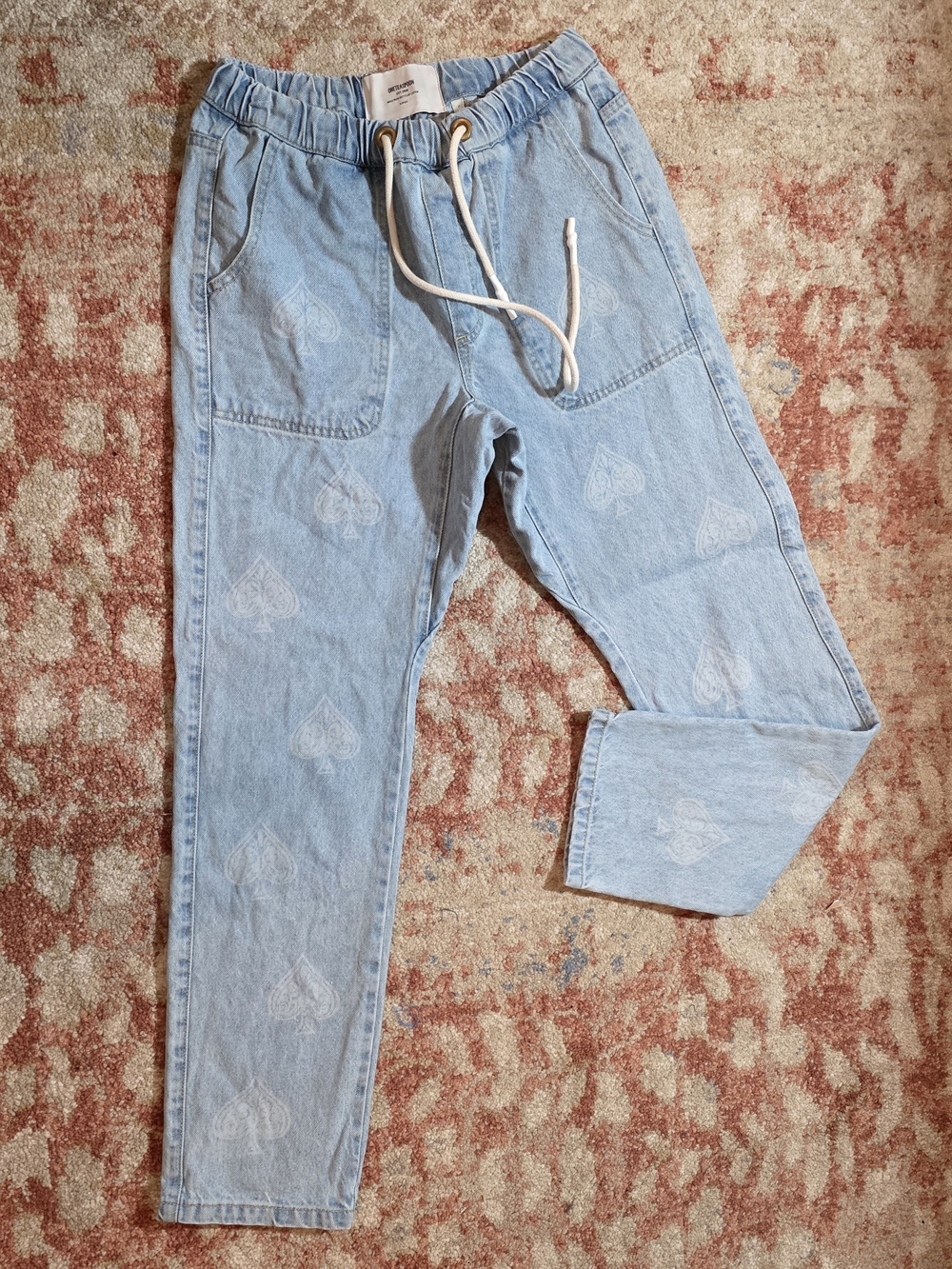 One Teaspoon And Free People Light Wash Denim Joggers with Drawstring Waist